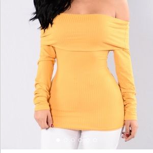 Off shoulder ribbed long sleeve sweater
